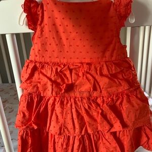 Baby Gap tiered ruffle dress with embroidered polka dot detailing